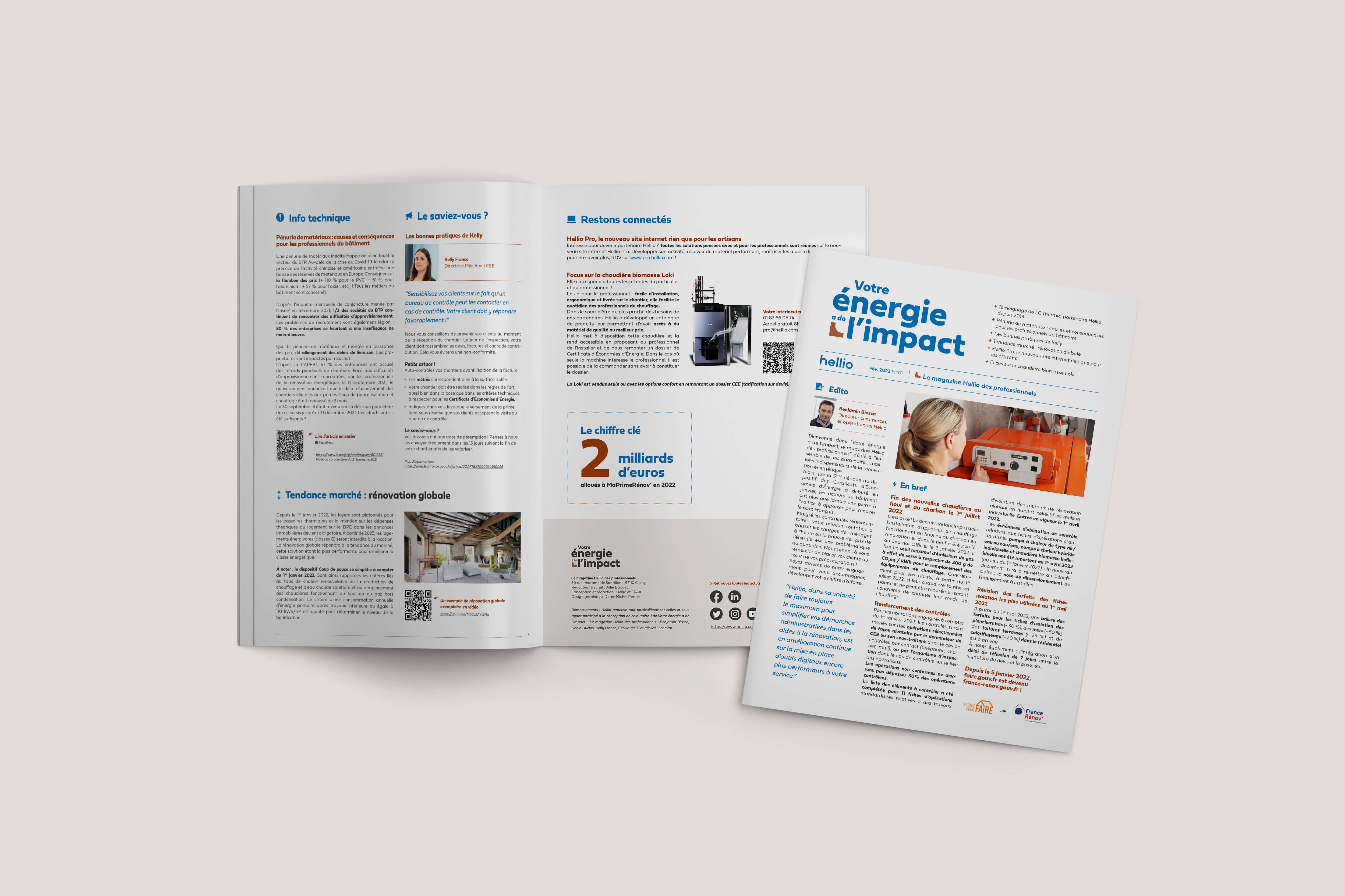 Votre énergie a de l’impact, le magazine Hellio dédiés aux professionnels de la rénovation énergétique 